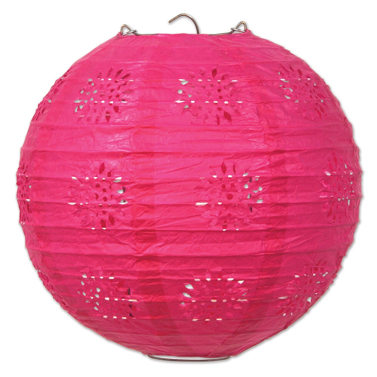 Beistle Club Pack of 18 Decorative Hot Pink Lace Paper Lanterns 8"